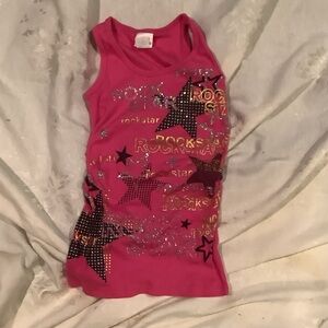 Pink Rockstar Kids Tank Top Size M
